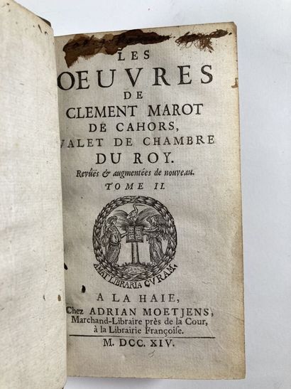 MAROT (Clément). Les OEuvres. La Haie, Moetjens,...