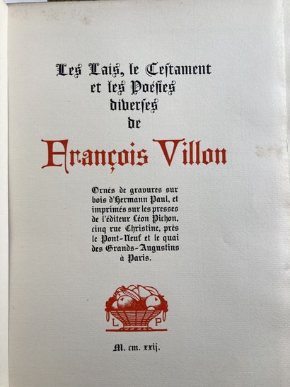 HERMANN PAUL- VILLON (Fr.). OEuvres- Le lai-...