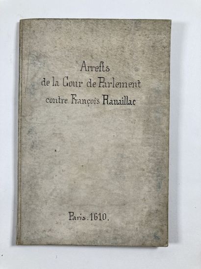 ASSASSINAT DE HENRI IV.- RAVAILLAC. Arrests...