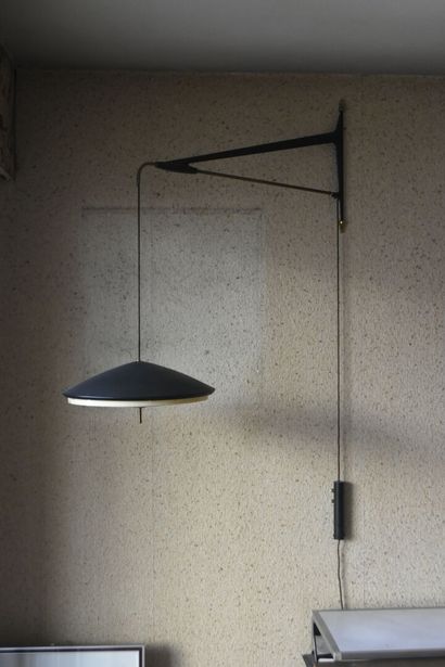 null Wall bracket in black-lacquered metal and plastic breeze diffuser
Circa 197...