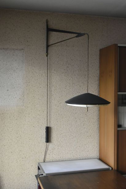 null Wall bracket in black-lacquered metal and plastic breeze diffuser
Circa 197...