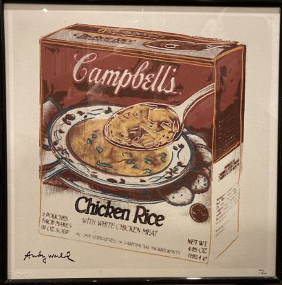 null D'après Andy WARHOL (1928-1987)
Campbell's Chicken Rice
Impression signée dans...