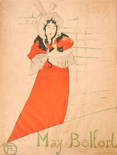  Henri de TOULOUSE - LAUTREC (1864-1901)
May Belfort. 1895. 
Affiche lithographiée... Gazette Drouot