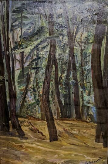  Émile SABOURAUD (1900-1996)
Paysage sous-bois
Huile sur toile signée en bas à droite... Gazette Drouot