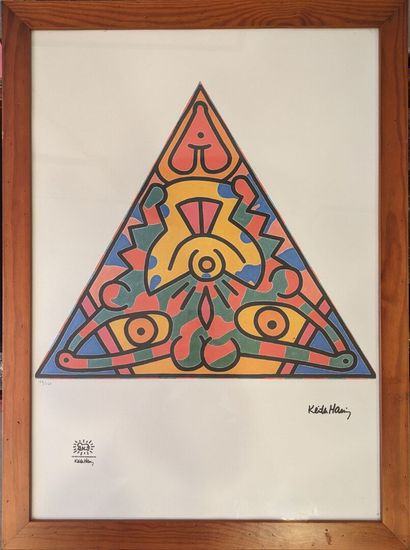 Keith Harring d'après
Composition triangulaire
Estampe numérotée 139/150
69 x 49... Gazette Drouot