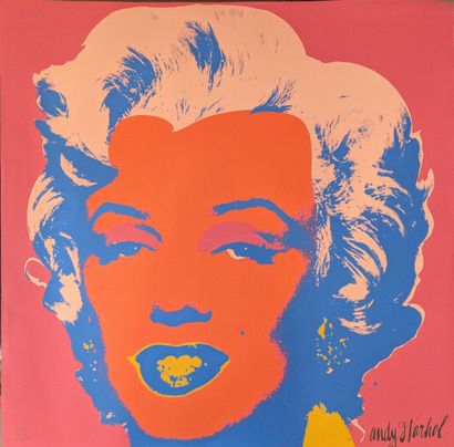  Andy Warhol (d'après)
Marilyn sur fond rose
Impression numérotée 518 / 2400
60 x... Gazette Drouot