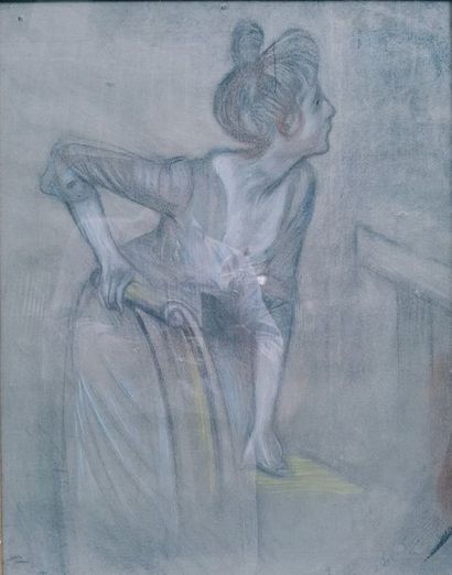 null LA GANDARA Antonio de ( 1861-1917) 

Portrait de femme appuyée sur une chaise...