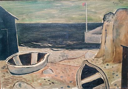 null GREGORI Gino (1906-1973) 

Barques sur la plage 

Huile sur toile signée en...