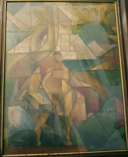null RICHARD M. 

Deux nus féminins dans un paysage cubiste

Huile sur toile signée...