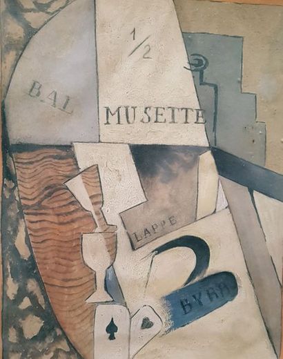 null École moderne 

Bal musette cubiste 

Gouache 39 x 31 cm