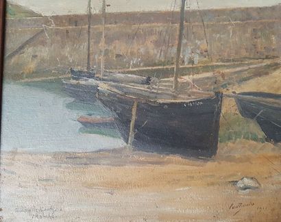 Maurice TASTEMAIN Maurice TASTEMAIN (1878-1942)

Bateaux au port à marée basse à...