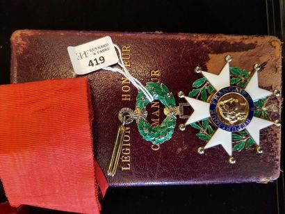 null Croix de commandeur de l'ordre de la Légion d'honneur en or, émaillée, présentée...