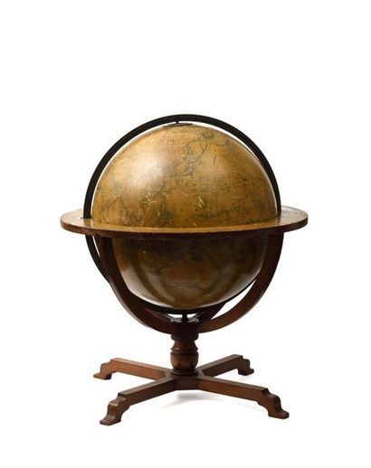 null Globe terrestre de parquet anglais Newton & Son 1828. L'intérêt de ce globe...
