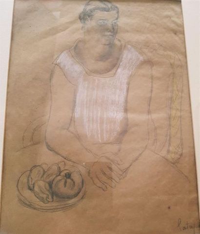 null LATAPIE Louis (1891-1972) attribué à

Femme assise à la tunique blanche 

Graphite...