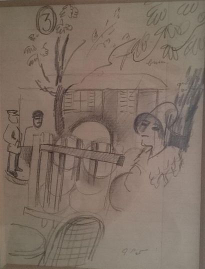 null Alfred RETH (1884-1966)

Femme au chapeau ; deux hommes maison et arbres

Mine...