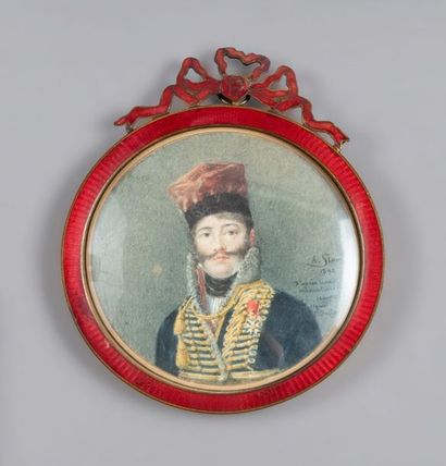 null Ecole française fin XIXème

Portrait de hussard

Miniature ronde portant une...