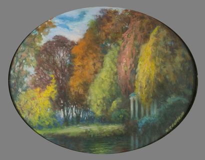 null Nicolas GROPEANO (1864-1936)

Rotonde près d’une lac en automne pastel ovale

51...
