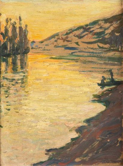 null René MARTIN (1891-1977) attribué à

Barques sur la côte

Huile sur carton, trace...