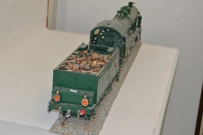 null Grande maquette de locomotive Pacific française, type PLM 6001, en bois et métal,...