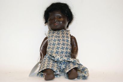 null Black baby doll, HEUBACH KOPPELSDORF 444/14, body composition, head with black...