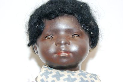 null Black baby doll, HEUBACH KOPPELSDORF 444/14, body composition, head with black...