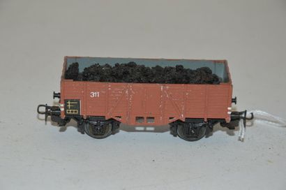 null MARKETLINE 311.K b.3, (1952/55) wagon overt chargé de vrai charbon, brown, 9cm,...