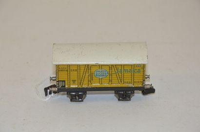 null MÄRKLIN 382.1 (1936) wagon jaunz FYFFES Jamaïca, 2 axes, toit blanc, attelage...