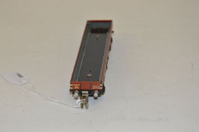 null MÄRKLIN 391.1, (1937) wagon plat, 4 axes, brun, 17cm, attelage KK 2.1, quasi...