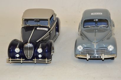 null (2) French cars, scale 1/18 :

- 1947 DELAHAYE, dark blue convertible, by Signature...