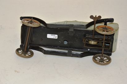 null BING, vers 1920, double phaeton en tôle lithographiée gris/bleu, moteur mécanique,...