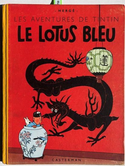 null Hergé/Tintin. Album tome 5 "Le Lotus bleu". Edition couleurs à dos jaune de...