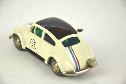 null SCHUCO réf 1046, micro racer, VW sportive "53", en blanc et noir, avec clé Schuco,...