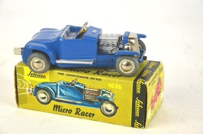 null SCHUCO micro racer, ref 1036, Ford Custom Roadster hot rod, in blue, new in...