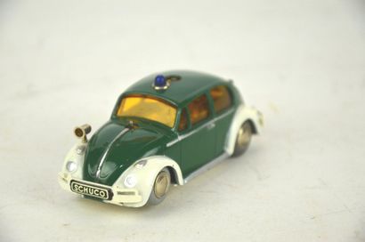 null SCHUCO Varianto, 3040p, VW Polizei in green and white, with mechanical engine,...