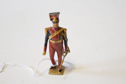 null VERTUNNI, (metal) a red lancer, first Empire, in pre-war paint, perfect condition....