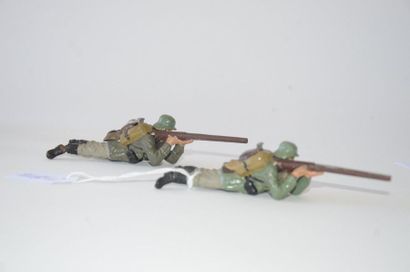 null LINEOL (2) two German lying soldiers with rifle actually firing (E) (a small...