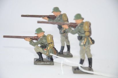 null LINEOL (3) two German soldiers standing with rifle actually firing - one soldier...