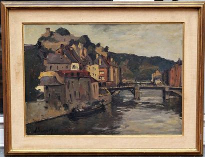 null DANDOY Albert, huile sur toile, "La Sambre à Namur", signé et daté 1939 en bas...