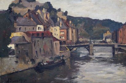 null DANDOY Albert, huile sur toile, "La Sambre à Namur", signé et daté 1939 en bas...
