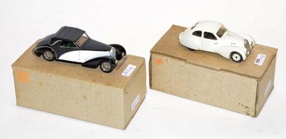 null (2) HECO-MODEL. 1 Bugatti 57C in white resin from 1938 (2nd version) and 1 Bugatti...