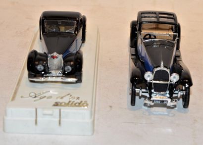 null (2) SOLIDO, 1 Bugatti type 41 Royale Coupé de ville 1928 black and blue metal...