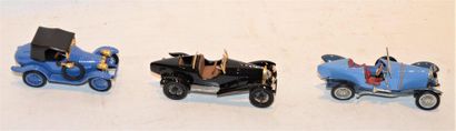 null (3) O.M. 1 Bugatti type 13 chassis 432 de 1911en métal bleu , 1 Bugatti type...