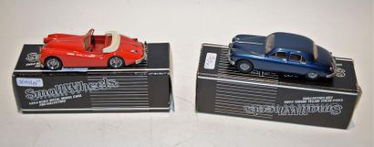 null SMALL WHEELS, 1 Jaguar XK 140 from 1954 in red metal and 1 Jaguar MK 2 from...