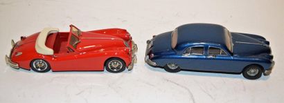 null SMALL WHEELS, 1 Jaguar XK 140 from 1954 in red metal and 1 Jaguar MK 2 from...