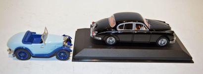 null JAGUARS (2): Milestone miniatures: SS swallow convertible 2-seater, two-tone...