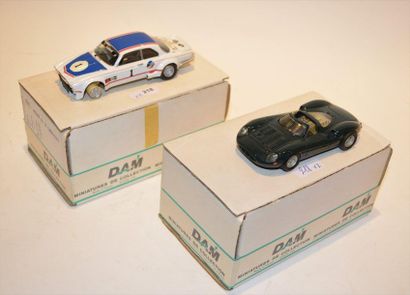 null D.A.M: Jaguars (2): 1 XJ 13 resin, green; 1 XJ 12 C from 1977, white resin (missing...