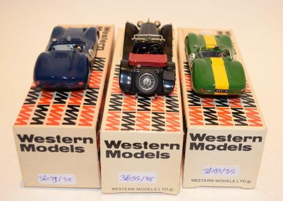 null WESTERN MODELS Jaguars (3): a 1958 WRK 2, blue, a 1953 WRK 28, green with yellow...