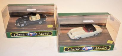 null CORGI CLASSIC MODELS, 2 Type E Jaguars, 1 Soft Top and 1 Open Top. (M+B) 1/...