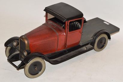 null CITROEN toy flatbed truck C4, mechanics, sheet metal and speckled red paint...