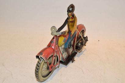 null JML, France, 30's, Beautiful red motorcycle in lithographed sheet metal, with...